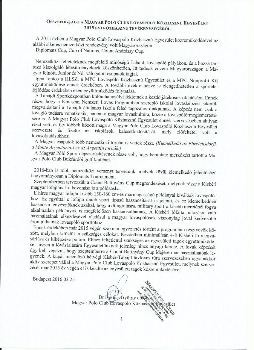  2015 mpc egyesletkzhaszn jelents